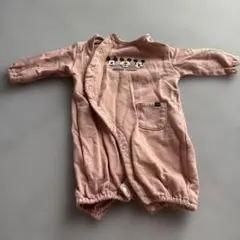 ミッキーマウスがプリントされた長袖ロンパース ５０-６０