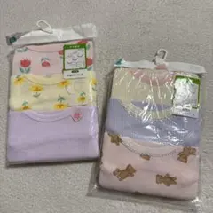 新品ベビー半袖ロンパース肌着 インナー 女の子70cm 6枚セット年中素材 春夏