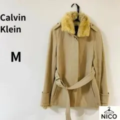 Calvin Klein 高級アンゴラ ウールコート M 取り外し可能ファー
