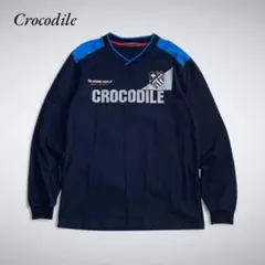 Z10-057 Crocodile ロンT サッカーシャツ L ネイビー