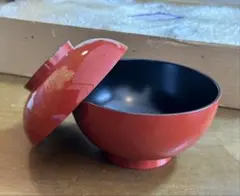 雑煮椀 5客セット 漆器 蓋付き椀 赤×金 松蒔絵 お正月/会席 未使用保管品のサムネイル