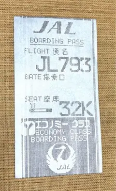 JAL 搭乗券　プレミア　レトロ　41年前　昭和58年　シルバーのサムネイル