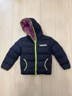 laundry フード付きダウンコート ネイビー　リバーシブル