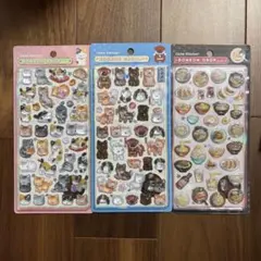 ボンボンドロップシール 和柄 新作 ラーメン 和猫 和犬 3枚【正規品】人気