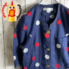 【VINTAGE】 レトロ古着 レディース ワンピース 水玉 金ボタン ★1点物