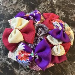 ヘッドドレス 髪飾り 着物リメイク 七五三 卒業式 成人式 紫