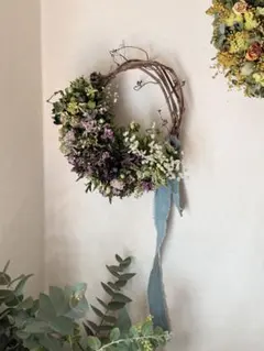 SALE❣️❉ クリスマスローズリース➕スワッグ ❉ 春インテリア 30cm