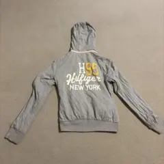 HILFIGER フード付きパーカー グレー ネイビー