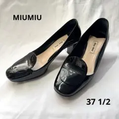 MIUMIU ミュウミュウ ブラック エナメルハイヒール 37 1/2