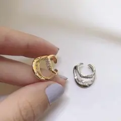 18KGF◆ ニュアンスライン2連イヤーカフ◆2カラー.1個