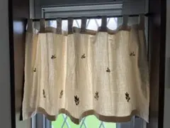 オリーブ柄 刺繍 カフェカーテン インド綿のサムネイル