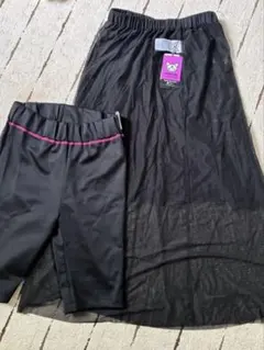 KUROMI×JEANASIS サンリオ インナー付きスカート黒Ｆ　新品タグ付