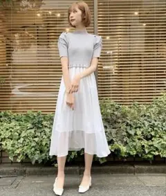 titty&Co. シフォンレイヤードリブニットワンピースのサムネイル