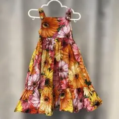 美品・花柄ノースリーブワンピース カバーパンツ　2点セット