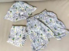 ムーミン柄の帽子•スタイ•かぼちゃパンツの3点セット