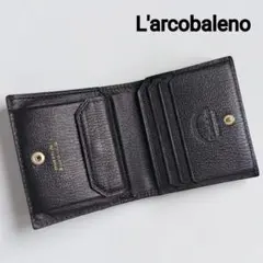 ラルコバレーノ　二つ折りミニウォレット　折り財布　黒のサムネイル