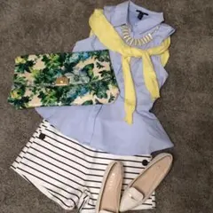 【美品】forever21ショートパンツ/ショーパン/ボーダー/フォーエバー21