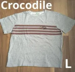 Crocodile ロゴ刺繍　半袖Tシャツ　Lサイズ