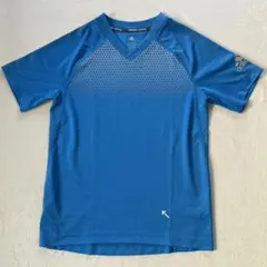 adidasランニング　ブルーTシャツ　150㎝