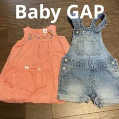 baby GAP 花柄刺繍ワンピース、カバーオール2枚セット 90cmのサムネイル
