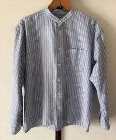 無印良品 ムジラボ ストライプ スタンドカラーシャツ ポロ ラルフローレン