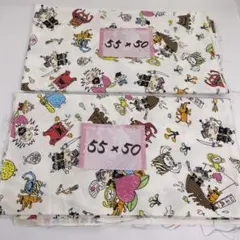 キャラクター柄コットン生地 55×50 cm 2枚セット