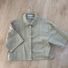 DISCOAT 半袖クロップドシャツ　ベージュ