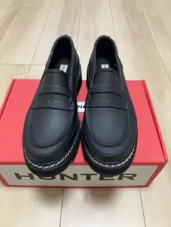 HUNTER 防水 ブラック ローファーUK4未使用