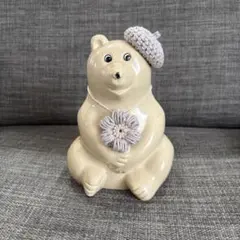 しろくま貯金箱 ベレー帽・花びらつけ襟2点セット☆カフェオレ - メルカリ