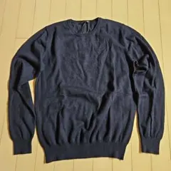 新品　アーバンリサーチ ネイビー クルーネック薄手セーターのサムネイル