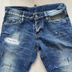 4/12迄値下げ‼️ DSQUARED2 ダメージ加工ブルーデニムパンツ