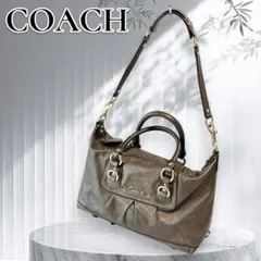 COACH 2way ミニボストンバッグ ショルダーバッグ レザー ブロンズ COACH 2way ミニボストンバッグ ショルダーバッグ レザー ブロンズ