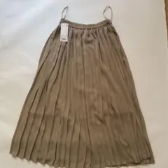 ユニクロ シフォンプリーツ ロングスカート ベージュ S UNIQLO