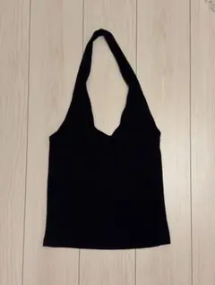 【H&M 新品未使用タグ付き】ホルターネック トップス ブラック