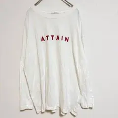 白　ロングTシャツ 両面ロゴ カジュアル コットン100% シンプル Mサイズ