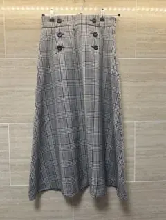 OPAQUE CLIP チェック柄フレアスカート
