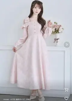 ロゼミューズ Lace switching jacquard dress ピンク - メルカリ