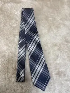 チェック柄 ネイビー グレー ネクタイ