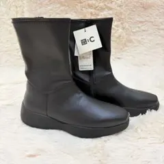 新品UNIQLO ブラック ストレッチショートブーツ　25.5cm