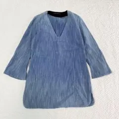 ザラ ZARA チュニック Mサイズ デニム Vネック 七分袖 体型カバー