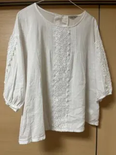 サマンサモスモス レース五分袖シャツ