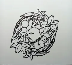 猫と百合の切り絵