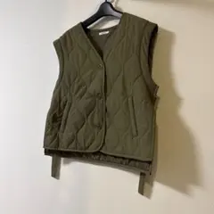 Lutique キルティングベスト カーキ
