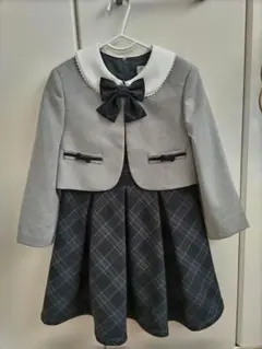 フォーマルワンピース グレー チェック柄