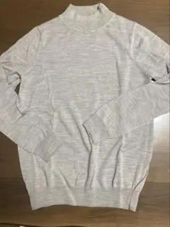 ［良品計画］丸首　レディス　ウールセーター　ライトグレー　Lサイズ