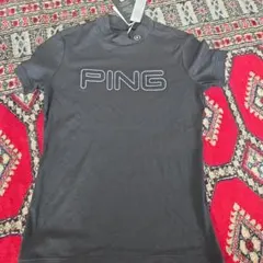 PING レディース ゴルフウェア モックネックシャツ ブラックのサムネイル