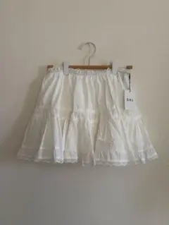GRL ギャザーレースティアードミニスカートMサイズ ホワイト　ac2413
