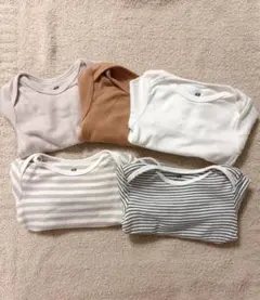 【ほぼ未使用】H&M 長袖ボディスーツ 5枚セット（70cm）