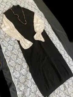 GRL 美ライン　ロングワンピース　ロングニットワンピース