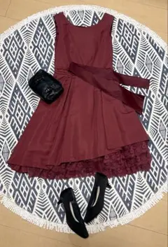 axes femme パーティードレス ワンピース レース裾